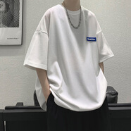Tim Peake華夫格短袖男士t恤潮牌夏季潮流ins寬松大碼oversize S45 白色 L