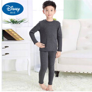 迪士尼（Disney）男童棉毛衫加絨純棉兒童保暖內(nèi)衣套裝加絨加厚冬季童裝男童秋褲中 深灰色 130 碼身高120-125cm