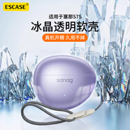 ESCASE適用塞那S7S保護套SanagS7s Ai Max耳夾耳機套防摔收納盒防塵殼透明硅膠軟殼裸機美感+掛繩