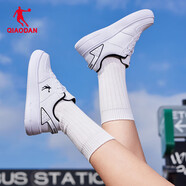 喬丹女鞋板鞋皮面運動(dòng)鞋革面休閑潮流空軍一號厚底增高小白鞋本命年