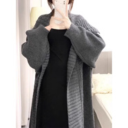Radinka2024秋冬新款法式復(fù)古長毛衣高個(gè)子針織開衫慵懶風(fēng)針織外套LFF 暖灰色 M 建議95-105斤