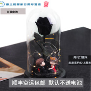 君默黑色玫瑰永生花rose 黑色玫瑰永生花rose玻璃罩擺件only干花真花 黑玫瑰 小人偶款