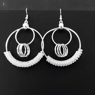 DL 1998胖東來(lái)同款苗族銀飾耳環(huán)貴州手工苗銀復古長(cháng)流蘇夸張民族風(fēng)銀大氣 民族風(fēng)特色繞絲耳環(huán):長(cháng)6CM