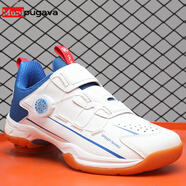 Munipugava羽毛球鞋輕便透氣耐磨乒乓球鞋排球訓練多功能運動(dòng)鞋旋轉扣免系帶 白寶藍 39