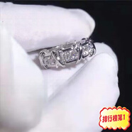 銘匯通河南人工鉆石戒指交叉XO形鉆戒女潮人時尚槲寄生鋯石男女情侶婚戒 崔十八同款韓版時尚戒指銀色請 8號適合體重100-120斤選