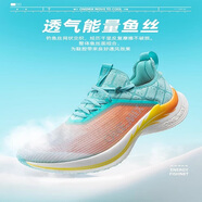 玩覓輕甲PB競速跑鞋男專業(yè)馬拉松全掌碳板女跑鞋防滑耐磨爽跑鞋 天藍(lán)桔 35