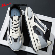 回力官方男鞋運動(dòng)鞋男秋季網(wǎng)面鞋子男跑步鞋百搭休閑鞋增高老爹鞋男 黑灰色 【耐磨皮面】 39