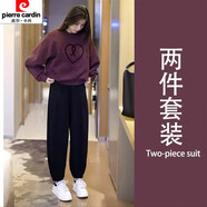 皮爾卡丹秋裝搭配一整套新款高級感小個子穿搭休閑運動衛(wèi)衣兩件套裝女 兩件套裝【不加絨】 L 【建議105-125斤】