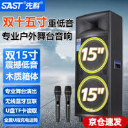 先科（SAST）戶外音箱舞臺會議演出廣場舞婚慶專業(yè)音響無線藍牙重低音雙15英寸大功率拉桿擴音器 標(biāo)配+雙無線話筒+32GU盤