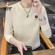 啄木鳥(niǎo)（TUCANO）男士衛衣春秋季新款薄款長(cháng)袖t恤潮流上衣服男裝潮牌打底小衫 米色 XL