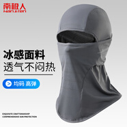 南極人防曬面罩男夏季戶外騎行頭套網(wǎng)眼透氣護(hù)頸套頭帽全臉遮陽(yáng)男士面罩 煙灰色