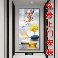 Sixpoetry玄關(guān)裝飾畫現(xiàn)代簡約入戶客廳走廊壁畫山水畫過道高端輕奢掛畫墻畫 事事如意（鋁合金外框） 80*160cm藝術(shù)晶瓷畫（亮面）