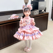 姣霓秋冬加厚毛衣裙玲娜貝兒女童連衣裙星黛露洛麗塔公主裙 加絨加厚毛衣裙+發(fā)箍包尾巴+手杖 120