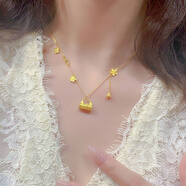 海上羅孚黃金碩果累累項(xiàng)鏈女士新款套鏈一體999足金福牌元寶吊墜生日禮物 小花碩果累累項(xiàng)鏈/金重約9.35g