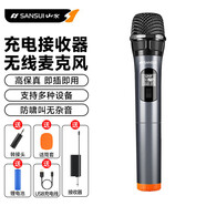 山水（SANSUI）U3無(wú)線麥克風(fēng)萬(wàn)能話筒家庭KTV唱歌演講舞臺(tái)K歌會(huì)議音箱音響功放車載通用充電接收器
