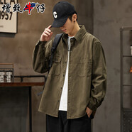 增致牛仔（ZENGZHI）2025春季新款工裝牛仔外套男潮流休閑寬松夾克男長(zhǎng)袖襯衫上衣服