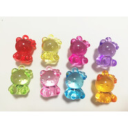 GJXBP兒童水晶手鏈項鏈吊墜亞克力彩色貓咪寶石小孩kt小貓過(guò)家家玩具 Kt坐貓大號8個(gè)8色