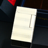 【二手85新】S.T.Dupont都彭非朗聲打火機鍍金銀 LIGNE1 男士配飾古董奢侈品煙具收藏 鍍銀水波紋大號 單機220127003