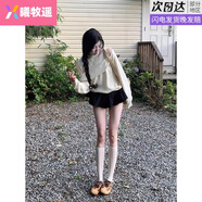 曦牧遙獨(dú)特絕美小香風(fēng)miu系連衣裙子套裝女早秋冬季一整套韓系初秋穿搭 毛衣+裙子=兩件套減齡茶系穿搭一 S