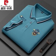 皮爾卡丹（pierre cardin）品牌純棉短袖T恤男中青年高檔刺繡翻領(lǐng)POLO保羅衫潮流體恤上衣男 8807藍(lán)色【100棉】 M【建議90-110斤】