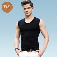 簡云純棉背心男士運(yùn)動健身跨欄打底衫無袖汗衫吸汗透氣薄款坎肩上衣
