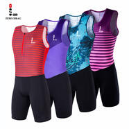 零阻力田徑連體緊身衣背心男子短跑中體考彈力速干運動(dòng)訓練比賽接力隊服 紅色/DJ款 M