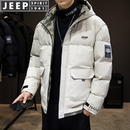 JEEP SPIRIT吉普棉衣男棉服外套男士上衣冬季夾克棉襖子新款加厚保暖男裝郵 卡其色 3XL (160斤-180斤)
