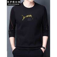 保羅歌仕頓衛(wèi)衣男士裝秋冬季款長(zhǎng)袖t恤寬松休閑打底衫保暖衣服 8813黑色 2XL