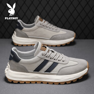 花花公子男鞋休閑鞋子男2024春夏秋休閑運動(dòng)鞋男潮流跑步老爹鞋軟底網(wǎng)面鞋 PL2439262灰色 41