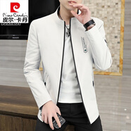 皮爾卡丹（pierre cardin）夾克男士春秋季上衣服2025新款潮寬松休閑立領(lǐng)夾克外套男春秋款 618米白 XL 【126-140斤】