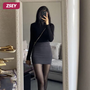ZSEY包臀短裙女彈力顯瘦緊身修身包臀裙打底半裙性感高腰半身裙夏季潮 單件灰色裙 XL
