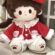 沐潼熊棉花娃娃衣服40cm坐體古風(fēng)刺繡斗篷棉花娃娃娃衣無(wú)屬性日常玩偶替 紅色娃衣（上衣+褲子） 適合40cm的娃娃僅娃衣
