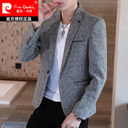 皮爾卡丹（pierre cardin）西裝男2025春秋季新款小西服男士休閑百搭韓版青年修身外套男單西 610灰色 3XL 185