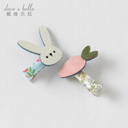 戴維貝拉（DAVE＆BELLA）【兩只裝】?jī)和l(fā)夾組合小女孩禮物女童頭飾寶寶發(fā)卡可愛(ài)幼兒發(fā)飾 兔子組合DB2252316 3CM