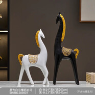 君始家居擺件精致高檔現代簡(jiǎn)約輕奢高檔酒柜擺件電視柜藝術(shù)家居裝飾 黑白對馬(歐式風(fēng)格)