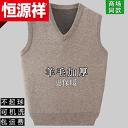 恒源祥秋冬羊 毛男士V 領(lǐng)背心針織衫百搭休閑坎肩加 厚寬松針織衫 米駝【羊毛背心】?jì)H剩6件 175/92A 建議135-155斤