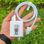 華為nova13 13pro 12 12pro 12Ultra充電器保護套100W數(shù)據(jù)線繞繩 新款100W_【1】_【硅膠】白kaws暴力熊+白
