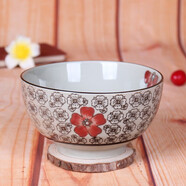 山田燒 面碗大湯碗 日式和風(fēng)陶瓷餐具 6英寸面碗泡面碗大湯 紅富貴 7英寸面碗口徑17cm高8點(diǎn)5cm