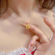 易昇黃金項(xiàng)鏈女999足金時(shí)來(lái)運(yùn)轉(zhuǎn)項(xiàng)鏈新款轉(zhuǎn)運(yùn)珠鎖骨鏈生日禮物送女友 黃金生肖龍項(xiàng)鏈/金重約4.95g