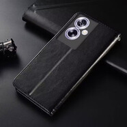 佩諾 OPPO A2 保護(hù)套PJB110手機(jī)殼皮套翻蓋式5G全包軟殼防摔可支架男女款外殼 【搭扣錢包款】黑色 OPPO A2