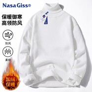NASA GISS高領(lǐng)毛衣男秋冬加絨保暖針織衫男士毛線(xiàn)衣 高領(lǐng)白色加絨 XL 