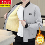 啄木鳥夾克男士裝外套春秋季款休閑棒球服上衣服 灰色 加絨 XL