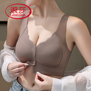 浪莎（LangSha）夏季新款冰絲前扣內(nèi)衣女小胸聚攏顯大上托防下垂收副乳美背文胸罩 兩件裝【咖啡色+香檳膚】 XL 【適合38/85ABC】