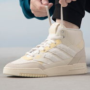 阿迪達(dá)斯 （adidas）三葉草高幫男鞋 2025夏季新款運(yùn)動(dòng)鞋時(shí)尚潮流休閑鞋耐磨透氣板鞋 漢玉白/淺灰/嫩黃 40.5