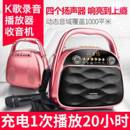夏新廣場舞音響大音量高檔戶外k歌無線話筒手提便攜式藍(lán)牙音箱低音炮 藍(lán)牙版(玫瑰金)