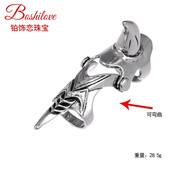 DL 1998胖東來品質(zhì)關(guān)節(jié)龍頭戒指歐美潮男長(zhǎng)款系列霸氣骷髏學(xué)生可彎曲金屬 銀色鷹爪關(guān)節(jié)戒指