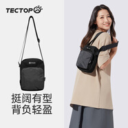 探拓（TECTOP）戶外斜挎包單肩包男女同款輕量運(yùn)動腰包手機(jī)包休閑便捷百搭小挎包 經(jīng)典黑 均碼