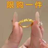 馳匡合金戒指蝴蝶戒指女輕奢小眾設(shè)計(jì)開口可調(diào)節(jié)食指戒送女友禮物新款 金色1個(gè)蝴蝶戒指