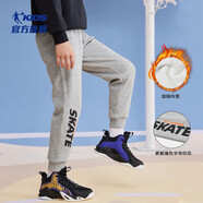 喬丹（QIAODAN）加絨男童休閑褲兒童束腳保暖長(cháng)褲小孩冬季加厚褲子-170