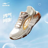 鴻星爾克2025新款夏季透氣網(wǎng)面老爹鞋增高百搭鞋子男款厚底學(xué)生休閑運動鞋 微晶白/焦糖黃棕（天驕1.0） 40